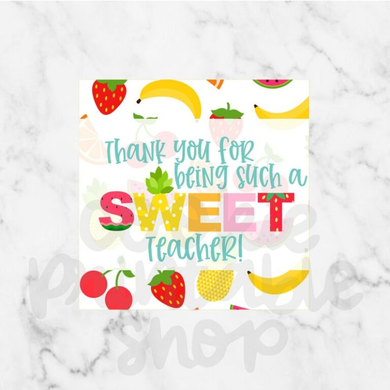 Thank You For Being Such a Sweet Teacher – Cutterly